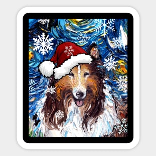 Santa Collie Sticker